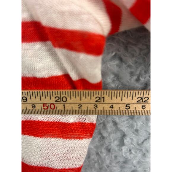 Massimo Dutti Red White Striped Linen Blend 3/4 Sleeve Top Women’s XL - Picture 3 of 8